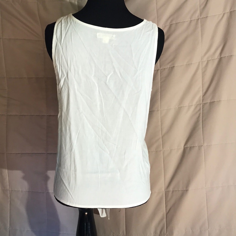 Boho Gypsy flower hippie crochet white tank blouse - Picture 4 of 7